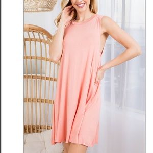 Sleeveless peach swing mini dress, NEW!